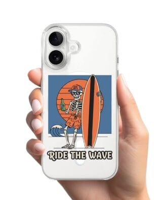 Etui do iPhone 16 Plus z MagSafe przeźroczyste, silikonowe Flexi, Summer Patterns, Ride the wave