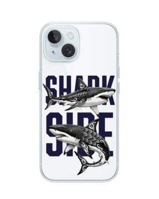 Etui do iPhone 15 Plus przeźroczyste, silikonowe Flexi, Summer Patterns, Shark side