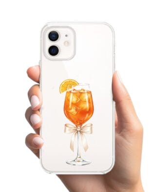Etui do iPhone 12 przeźroczyste, silikonowe Flexi, Paradise, Aperol Spritz
