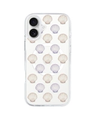 Etui do iPhone 16 z MagSafe przeźroczyste, silikonowe Flexi, Summer Patterns, pastelowe muszelki
