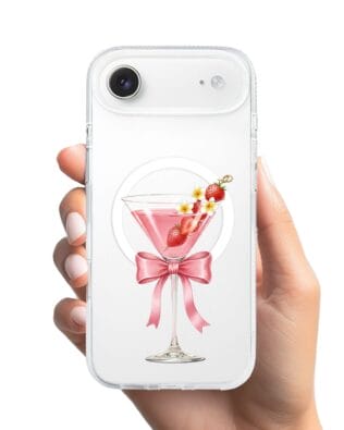 Etui do iPhone Air z MagSafe przeźroczyste, silikonowe Flexi, Paradise, Strawberry Martini