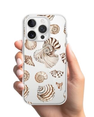 Etui do iPhone 13 Pro Max przeźroczyste, silikonowe Flexi, Summer Patterns, ozdobne muszle