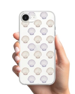 Etui do iPhone 17e przeźroczyste, silikonowe Flexi, Summer Patterns, pastelowe muszelki