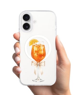 Etui do iPhone 17 z MagSafe przeźroczyste, silikonowe Flexi, Paradise, Aperol Spritz