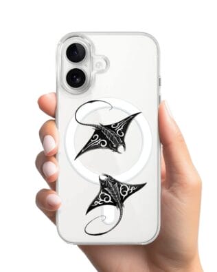 Etui do iPhone 16 Plus z MagSafe przeźroczyste, silikonowe Flexi, Summer Patterns, diabeł morski