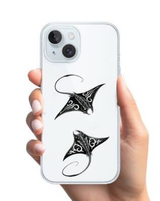 Etui do iPhone 15 Plus przeźroczyste, silikonowe Flexi, Summer Patterns, diabeł morski