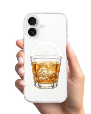 Etui do iPhone 16 z MagSafe przeźroczyste, silikonowe Flexi, Paradise, Whiskey on the rocks