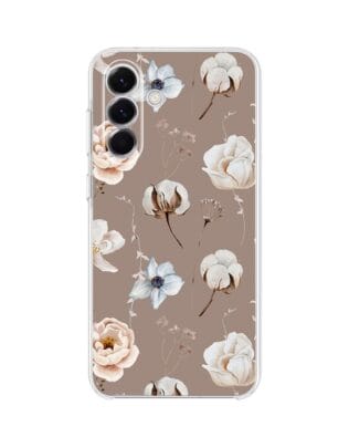Etui do Samsung Galaxy A57 przeźroczyste, silikonowe Flexi, akwarelowe kwiatki