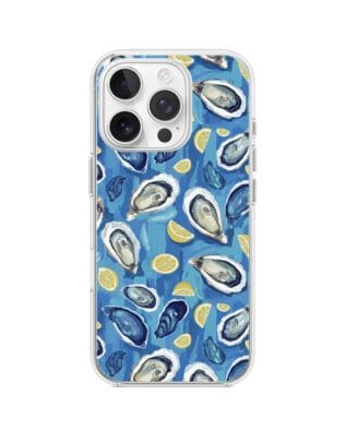 Etui do iPhone 13 Pro Max przeźroczyste, silikonowe Flexi, Summer Patterns, ostrygi z cytrynką