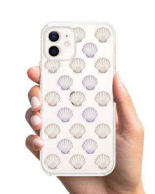 Etui do iPhone 12 przeźroczyste, silikonowe Flexi, Summer Patterns, pastelowe muszelki