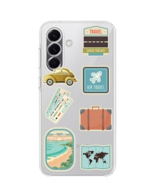 Etui do Samsung Galaxy A57 przeźroczyste, silikonowe Flexi, pocztowe znaczki
