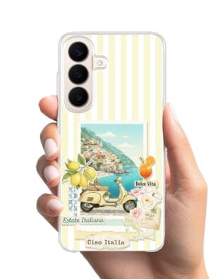 Etui do Samsung Galaxy S26 Plus z MagSafe przeźroczyste, silikonowe Flexi, Italian Summer, Ciao Italia