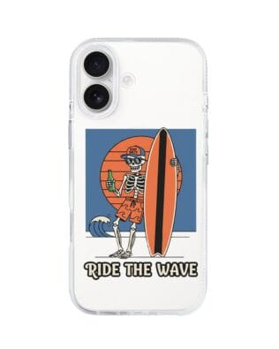 Etui do iPhone 17 z MagSafe przeźroczyste, silikonowe Flexi, Summer Patterns, Ride the wave