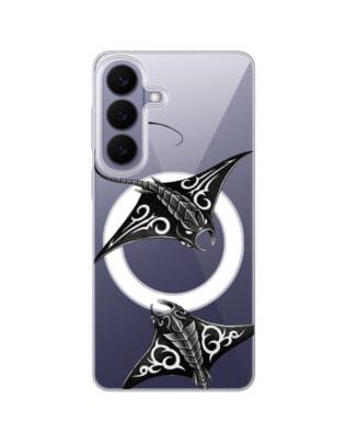 Etui do Samsung Galaxy S26 z MagSafe przeźroczyste, silikonowe Flexi, Summer Patterns, diabeł morski