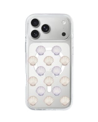 Etui do iPhone 17 Pro Max z MagSafe przeźroczyste, silikonowe Flexi, Summer Patterns, pastelowe muszelki