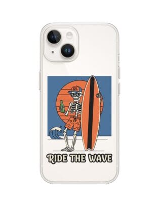 Etui do iPhone 14 przeźroczyste, silikonowe Flexi, Summer Patterns, Ride the wave