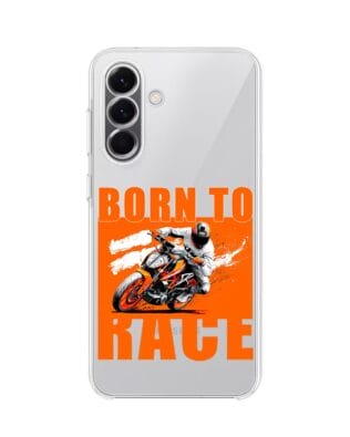 Etui do Samsung Galaxy A57 przeźroczyste, silikonowe Flexi, Bikers, Ścigacz