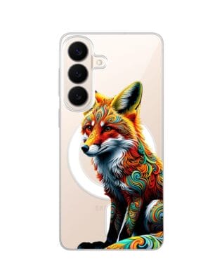 Etui do Samsung Galaxy S26 Plus z MagSafe przeźroczyste, silikonowe Flexi, Dzika Mandala, Lis