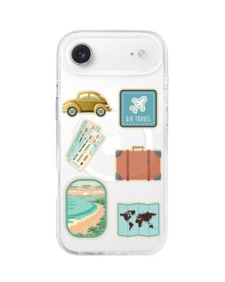 Etui do iPhone Air z MagSafe przeźroczyste, silikonowe Flexi, pocztowe znaczki