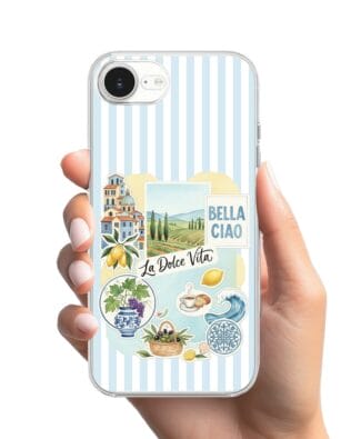 Etui do iPhone 17e z MagSafe przeźroczyste, silikonowe Flexi, Italian Summer, La Dolce Vita