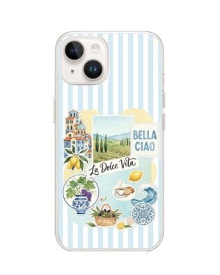 Etui do iPhone 13 Mini przeźroczyste, silikonowe Flexi, Italian Summer, La Dolce Vita