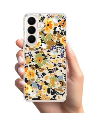 Etui do Samsung Galaxy S26 Plus z MagSafe przeźroczyste, silikonowe Flexi, malowane kwiatki