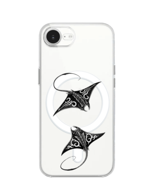 Etui do iPhone 16e z MagSafe przeźroczyste, silikonowe Flexi, Summer Patterns, diabeł morski