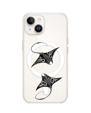 Etui do iPhone 14 Plus z MagSafe przeźroczyste, silikonowe Flexi, Summer Patterns, diabeł morski