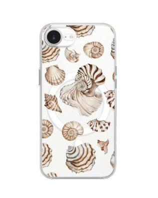 Etui do iPhone 16e z MagSafe przeźroczyste, silikonowe Flexi, Summer Patterns, ozdobne muszle