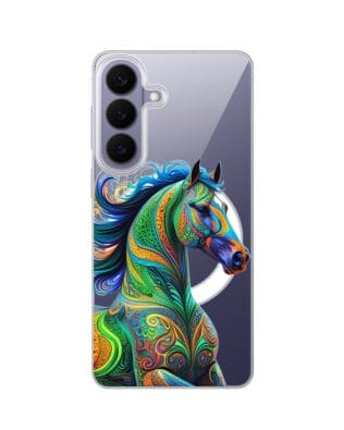 Etui do Samsung Galaxy S26 z MagSafe przeźroczyste, silikonowe Flexi, Dzika Mandala, Koń
