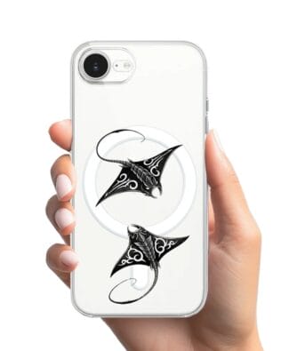Etui do iPhone 16e z MagSafe przeźroczyste, silikonowe Flexi, Summer Patterns, diabeł morski