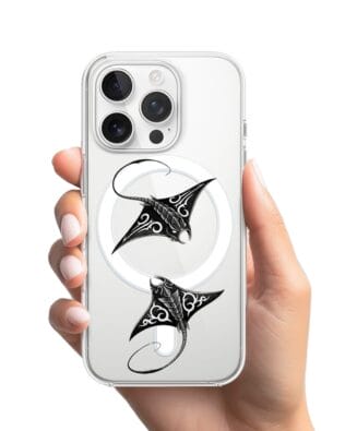 Etui do iPhone 15 Pro Max z MagSafe przeźroczyste, silikonowe Flexi, Summer Patterns, diabeł morski