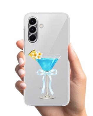 Etui do Samsung Galaxy A57 przeźroczyste, silikonowe Flexi, Paradise, Blue Hawaii