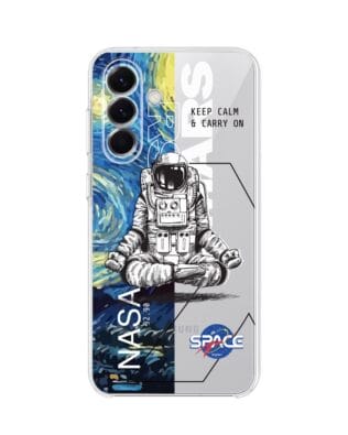 Etui do Samsung Galaxy A57 przeźroczyste, silikonowe Flexi, Keep Calm in Cosmos