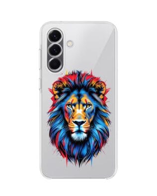 Etui do Samsung Galaxy A57 przeźroczyste, silikonowe Flexi, Dzika Mandala, Lew