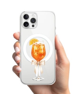 Etui do iPhone 12 Pro Max z MagSafe przeźroczyste, silikonowe Flexi, Paradise, Aperol Spritz