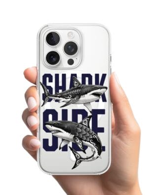 Etui do iPhone 16 Pro Max z MagSafe przeźroczyste, silikonowe Flexi, Summer Patterns, Shark side