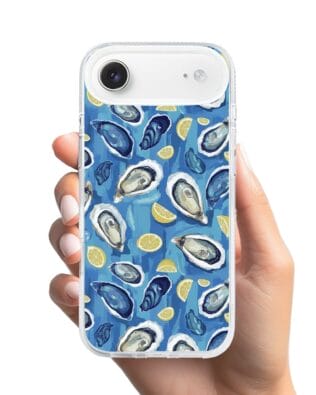 Etui do iPhone Air z MagSafe przeźroczyste, silikonowe Flexi, Summer Patterns, ostrygi z cytrynką