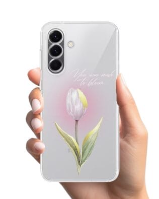 Etui do Samsung Galaxy A57 przeźroczyste, silikonowe Flexi, kwiaty, tulipan