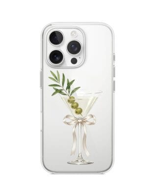 Etui do iPhone 13 Pro Max przeźroczyste, silikonowe Flexi, Paradise, Dry Martini
