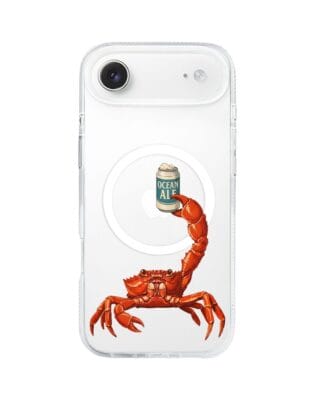 Etui do iPhone Air z MagSafe przeźroczyste, silikonowe Flexi, Paradise, krab z piwem