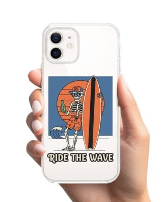 Etui do iPhone 12 Mini przeźroczyste, silikonowe Flexi, Summer Patterns, Ride the wave