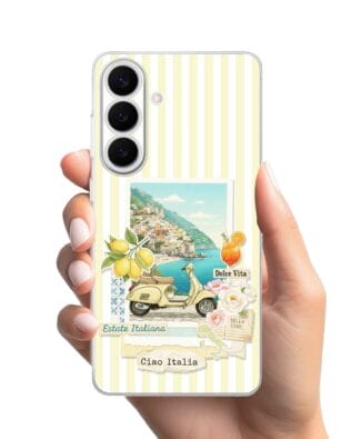 Etui do Samsung Galaxy S26 Plus przeźroczyste, silikonowe Flexi, Italian Summer, Ciao Italia