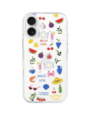 Etui do iPhone 17 z MagSafe przeźroczyste, silikonowe Flexi, Italian Summer, kolorowe wakacje