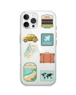 Etui do iPhone 12 Pro Max przeźroczyste, silikonowe Flexi, pocztowe znaczki