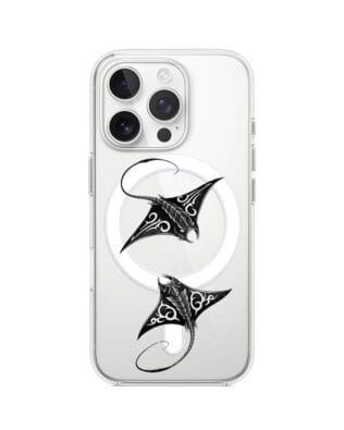 Etui do iPhone 15 Pro Max z MagSafe przeźroczyste, silikonowe Flexi, Summer Patterns, diabeł morski