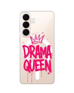 Etui do Samsung Galaxy S26 Plus z MagSafe przeźroczyste, silikonowe Flexi, Positive Vibes, Drama Queen