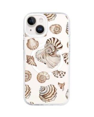 Etui do iPhone 13 z MagSafe przeźroczyste, silikonowe Flexi, Summer Patterns, ozdobne muszle