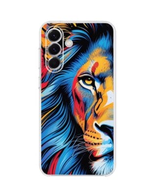 Etui do Samsung Galaxy A57 przeźroczyste, silikonowe Flexi, Dzika Mandala, Lwie spojrzenie
