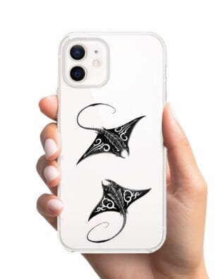 Etui do iPhone 12 przeźroczyste, silikonowe Flexi, Summer Patterns, diabeł morski